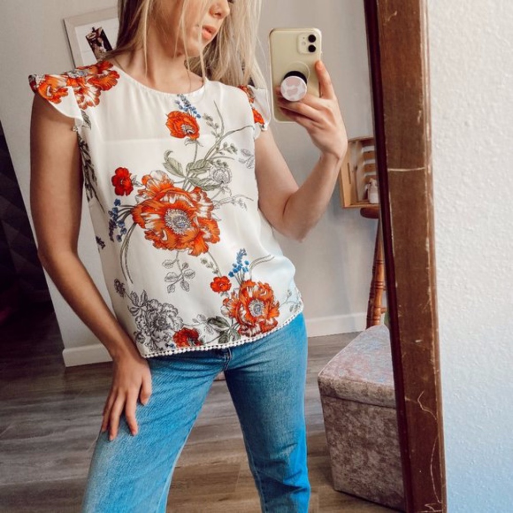 Boutique | Polyester Floral Patterned Top